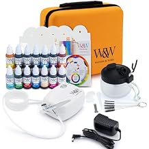 Watson & Webb Maker Selection - 29pcs Cake Airbrush Decorating Kit - Inc Professional Mains Powered Spray Gun, 13 Matte Colors, Stencils, Case, Spraytidy, Tools - for Food, Cakes, Cookies & Baking