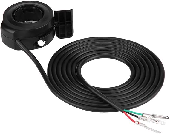 Aramox Universal Thumb Throttle Assembly, 22mm 7/8 inch Speed Control for E-Bike Electric Scooters, Black Metal and Plastic, Compatible with 24V-72V
