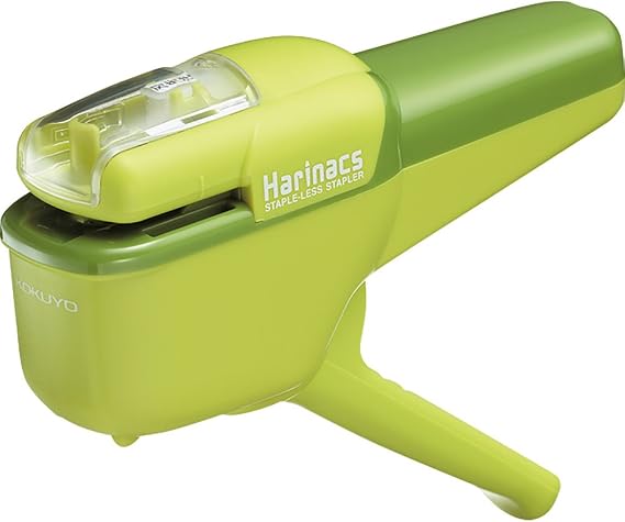 Kokuyo Stapleless Stapler, Harinacs Handheld Staple-Free, Up to 10 Sheets No Staple Binding, Portable Compact Holeless Stapler, Green, Japan Import (SLN-MSH110G)