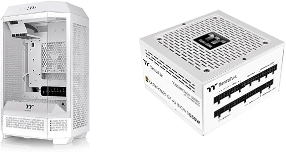 Tower 300 Snow Micro-ATX Case & 1050W 80+ Gold Full Modular ATX 3.0 Power Supply Bundle