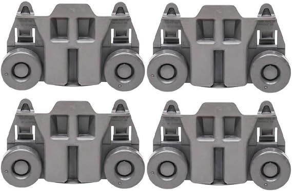 Dishwasher Lower Rack Wheels Replacement 4 Pcs | W10195417 Compatible Assembly, Premium Lower, Basket Roller, Plastic Lifespan, Wheel Part, Washer Dish