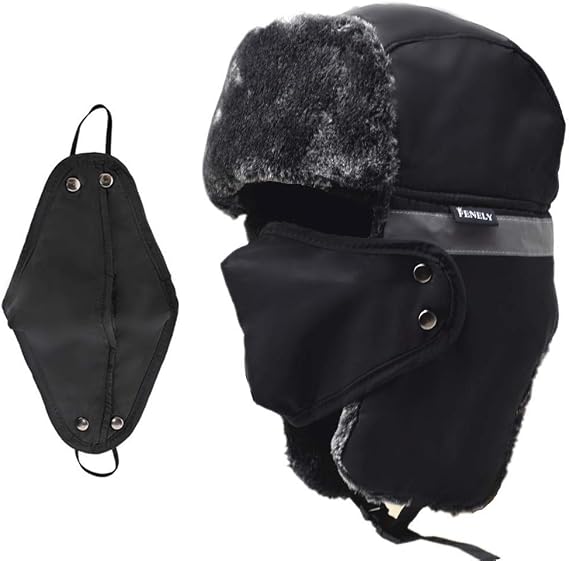 Winter Trapper Hats Ushanka Russian- Men Women Trooper Ear Flaps Hunting Face Masks Ski Snow Cold Weather