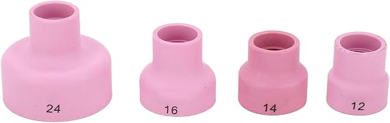 Alumina Ceramic Welding Cup Set, 12# 14# 16# 24# 2.4mm Center Hole Inner Dia Welding Cups, Ceramic Cup Kit Alumina Torch Gas Lens Kit Industrial Supplies for Welding