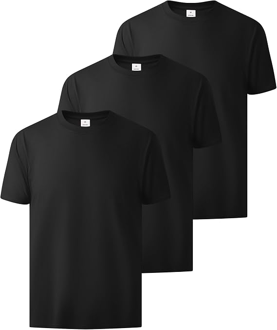 ZITY 3 Pack Men's T-Shirts Cotton Crew Neck Basic Tee Short Sleeve Soft Casual Shirts Summer Tops