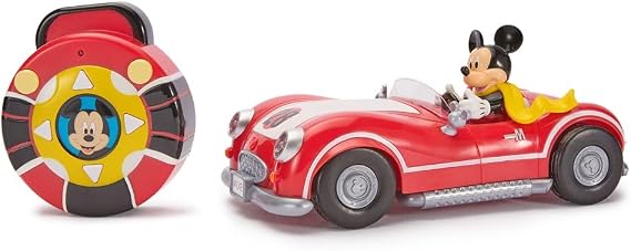 Disney Store Official Mickey Mouse's Vintage Remote Control Car for Kids - Glossy Red Convertible Roadster with Lights & Sounds, Fun RC Car - Mickey Mouse Toy for Boys & Girls