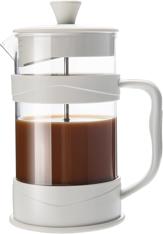 ParaCity French Press Coffee/Tea Maker 350ML, Cafetiere 12 OZ, White