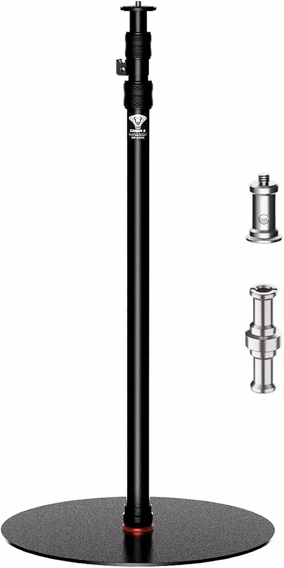IFOOTAGE A400 Round Base Monopod Light Stand 79" Aluminum | Tripod Camera Floor Stand with 1/4" & 3/8" Screw Light Adapter for Camera Light Webcam Backdrop, Payload 22lb
