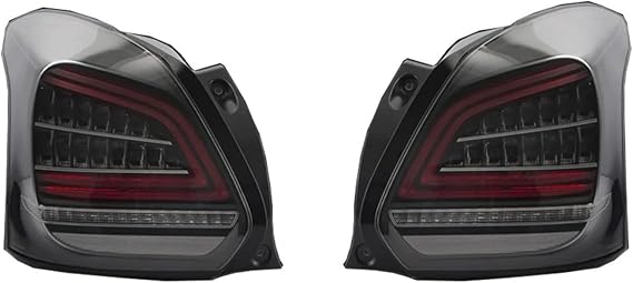 1 Pair Car LED Tail Light Modified Rear Lamp Assembly For Suzuki Swift 2017 2018 2019 2020-2022 DRL Brake Signal Reverse(Smoky black)