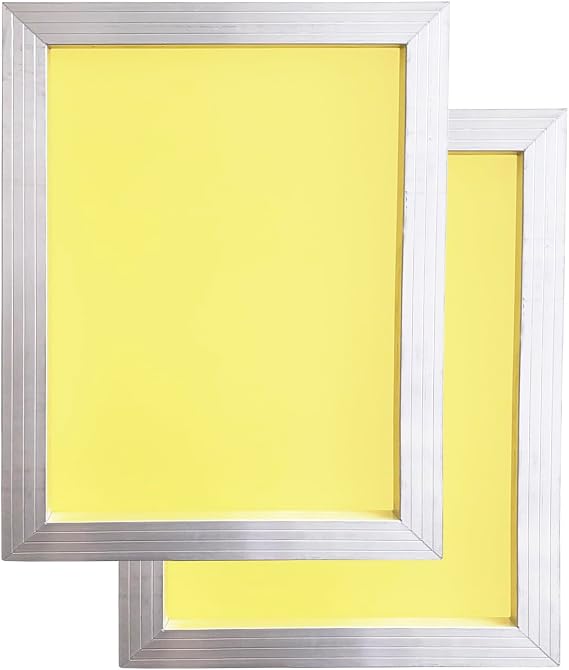 2 Pack Aluminum Silk Screen Printing Screens 12 x 16 Inch Frame-200 Yellow Mesh