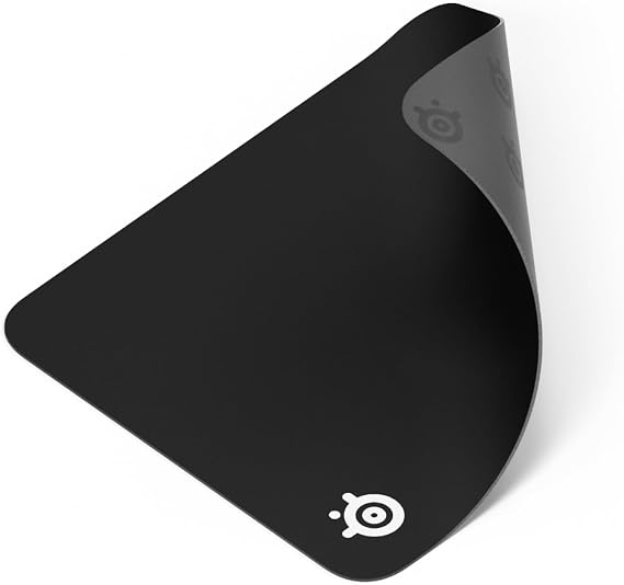 SteelSeries QcK Medium Gaming Mousepad Black Non-Slip Silicone Rubber Base Peak Tracking and Stability Optimized for Gaming Sensors 320 mm x 270 mm FPS, MOBAs, RTS, MMO