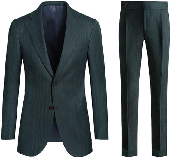 Men's Suit Set Business Casual Slim Men Suits Fit Retro Suit Spring Autumn Blazers Linen Formal Pants