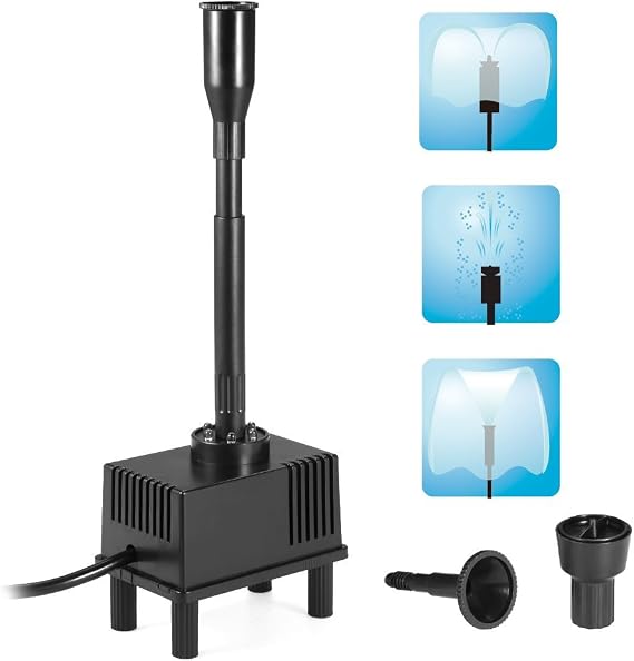 Decdeal Fountain Pump with Lights Led,Submersible Water Pump 600L/H AC 110V
