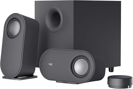 Logitech Z407 Bluetooth Computer Speakers with Subwoofer and Wireless Control, Immersive Sound, Premium Audio with Multiple Inputs, USB Speakers - Black