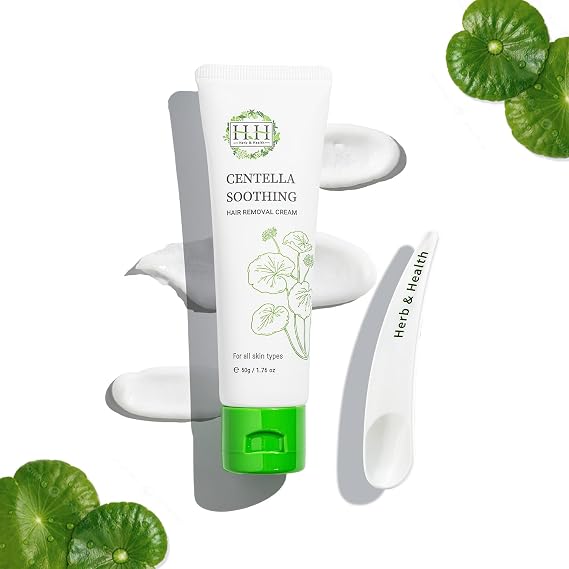 HH Herb&Health Intimate Hair Removal Cream for Women, Painless and Gentle, With Cica Extract, For Bikini and Sensitive Skin, Removes Short and Thick Hair