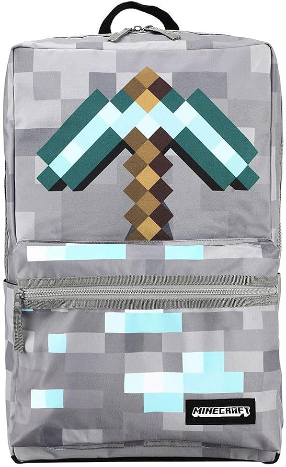 Minecraft Axe Print Gray Backpack