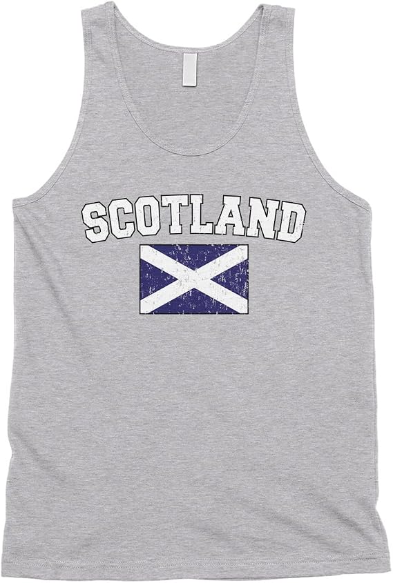 Cybertela Men's Faded Distressed Scottish Scotland Flag Tank Top