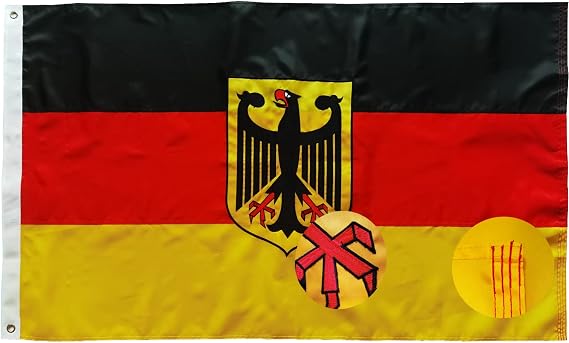 German Ensign Flag 3x5Ft- 210D Germany Eagle Flag Sewn Stripes Embroidered Outdoors Indoors Heavy Duty Oxford With Brass Grommmets