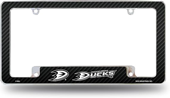 NHL Rico Industries All Over Chrome Frame 12" x 6" Chrome All Over Automotive License Plate Frame for Car/Truck/SUV