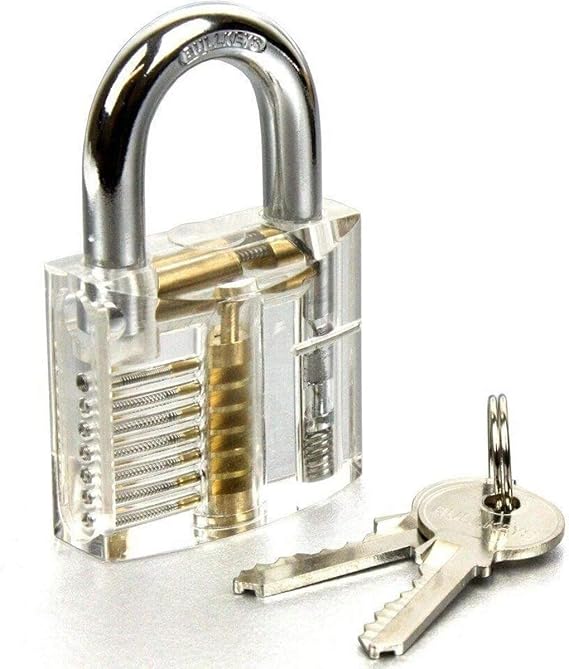 Locksmith Tool Lock Picks Transparent Practice Padlock Lock Opener Locksmith Tools (C)