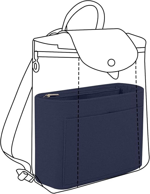 Lckaey Bag Organizer for Le Pliage Backpack - Felt Knapsack Purse Insert - Y083 Blue