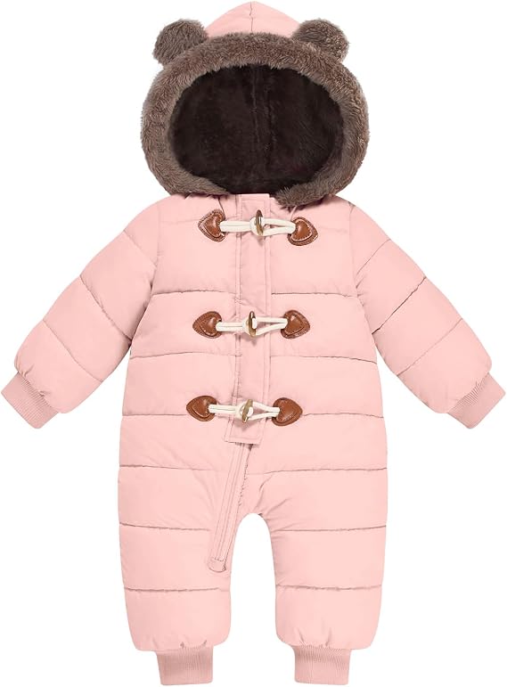 Belovecol Baby Snowsuit with Zipper Winter Warm Coat for 3-24 Months