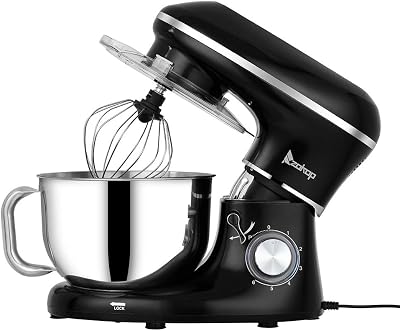 Mixers Kitchen Electric Stand Mixer,5.8-QT Stainless Steel Bowl 660W 6-Speed Tilt-Head Food Mixer with Dough Hook, Wire Whip & Beater Black
