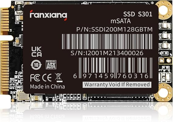 fanxiang S301 128GB mSATA SSD Mini SATA III 6Gb/s Internal Solid State Drive, 3D NAND, Compatible with Ultrabook Desktop PC Laptop