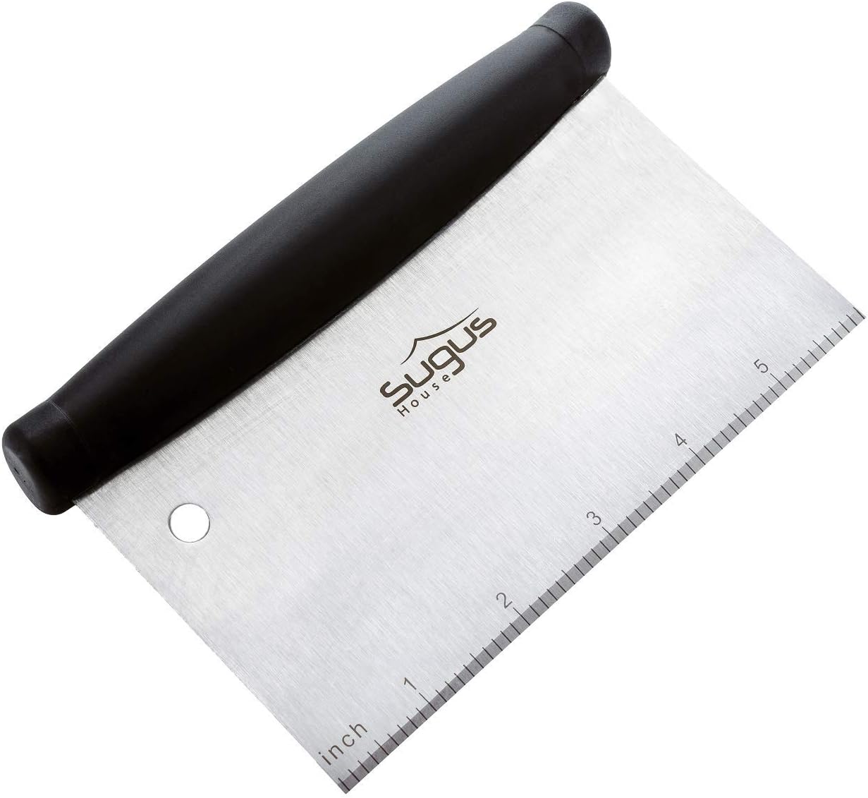 6.3 x 3.9 x 1.3 inch Premium 304 Stainless Steel Bench Scraper For BakingBench Chopper SUGUS HOUSE, Quick & Easy Multi-purpose Dough Scraper, Dough Cutter & Pastry Scraper