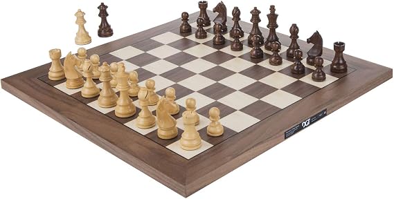 DGT USB Walnut e-Board with Timeless Pieces Weighted - Electronic Chess