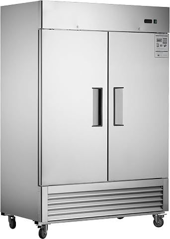 Commercial Freezer, 54" Stainless Steel Upright Freezer,-8F ~ -2F Reach-in Freezers with Single Solid Door, LED Lighting, for Restaurant, Bar, Shop, Residential, 42.2 Cu.ft (54"W)