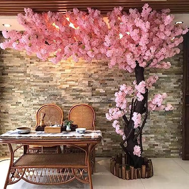 Artificial Cherry Blossom Trees Simulation - Stunning Peach Blossom Tree for IndoorOutdoor Decor - Perfect Decoration for Weddings, Events, Restaurants, and Malls - Fake Sakura Silk Flowers