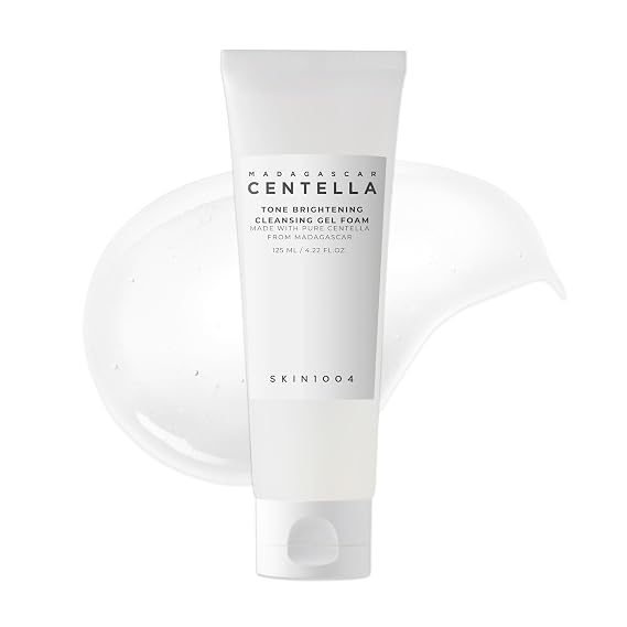 SKIN1004 Tone Balancing Cleansing Gel Foam, 125ml, Makeup Remover & Face Cleanser with Madagascar Centella Asiatica & MadeWhite, Korean Hydrating Gel Facial Cleanser, Korean Skincare