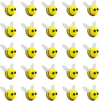 Pcmursal 30 Pcs Wool Felt Bees Mini Bees for Crafts Bumble Bees Supplies for Clothing Hats Bags Gift