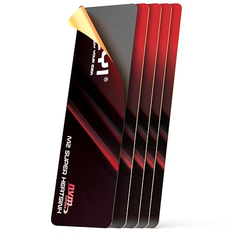 M.2 2280 SSD Heatsink, 0.5mm Ultra-Thin Graphene-Copper Thermal Film | 1500W/mK Conductivity, Dual-sided Cooling, 21x69mm, Self-Adhesive, NVMe and SATA SSDs, 5-25C Drops, Laptop & Handheld Console