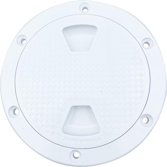 6 Inch Round Inspection Deck Plate Hatch with Detachable Cover, White