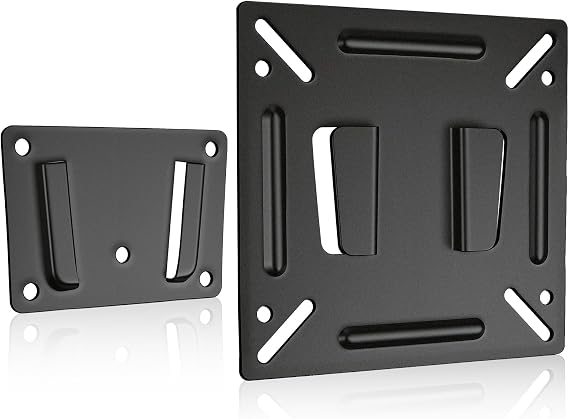 TechKen Monitor Wall Mount for Most 14-27" Smart Digital Calendars & Displays, Max VESA 100x100mm Universal Low Profile Bracket for Digital Calendar, Computer Monitors, RV TVs, 33lbs Capacity Black