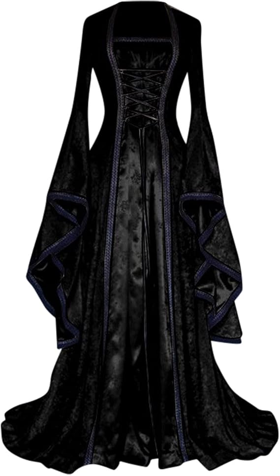 Renaissance Dress Women Medieval Costume Vintage lrish Fairy Maxi Dresses Halloween Cosplay Clothing Plus Size Princess Gown