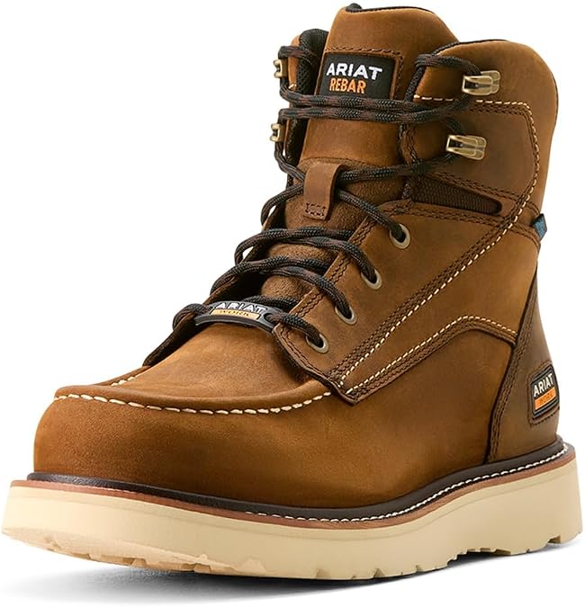 ARIAT Work Men's Rebar Wedge Moc Toe 6" Waterproof Work Boots