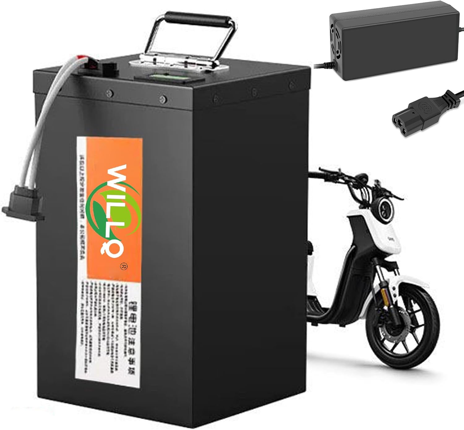 48V 60V 72V Motorcycle Battery 40AH 50AH 60AH 70AH E-Bike LiFePO4 Batteries Lithium Iron Phosphate Battery with Charger for 0-5000W Motor
