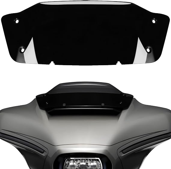 7" Windshield for Street Glide FLHX 2024-UP, Motorcycle Windscreen Splitter Wind Shield Visor Replacement Accessories for Harley Davidson CVO Street Glide Ultra FLHX FLHXSE FLHXU, Black Windshield