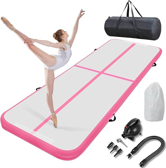 Air Turn Track Mat 2/3/4/5/6 m Gymnastics Mats Inflatable Gymnastics Mat Yoga Mat Camping Training Mat for Home/Training/Tumbling/Yoga/Outdoor/Fitness Non-Slip & Waterproof