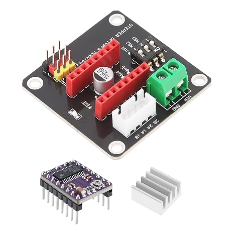42 Stepper Motor Driver Expansion Board Fit for Arduino UNO R3 Ramps1.4, DRV8825 A4988 3D Printer Control Shield Expansion Module with DRV8825 Stepper Motor Driver