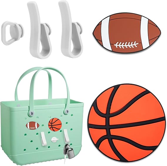 Decoration for Bogg Bag Accessories, 2PCS Bogg Bag Charms with 3PCS Key Holder for Beach Accessories