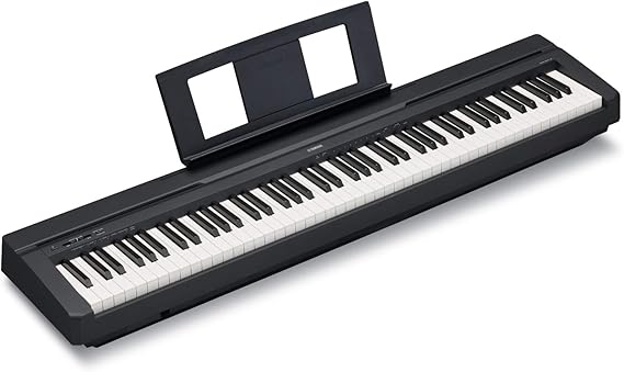 Yamaha 88-Key Weighted Portable Digital Piano Keyboard with Music Rest, Sustain Foot Switch, Built-in Speakers, USB Connectivity, Black (P45B)