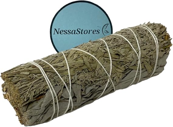 NESSASTORES - White Sage & Blue Sage 4 inch Smudge Stick Bundles for Cleansing and Meditation. #JC-218 (100 pcs)