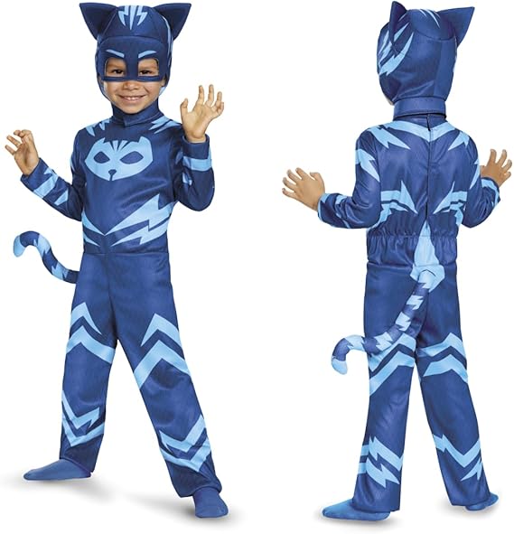 Catboy Costume for Kids, Official PJ Masks Costume Jumpsuit