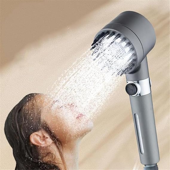 Jouis Duş Başlığı Masajlı Uçlu, Su Stop Tuşlu,Filtreli 3 Fonksiyonlu El Duş,%30 Su Tasarruflu Handshower, Massage Handshower