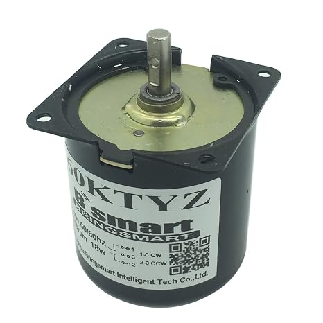 60ktyz 2.5rpm AC Synchronous Motor Gearbox Electric Motor 110V | Bringsmart 60ktyz 2.5rpm Ac Motor Low Noise Electric Motor Barbecue High Torque Low Speed 110V Synchronous AC Reduction Motor