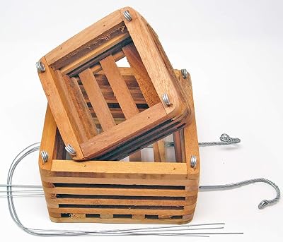 Wood Slat Vanda Orchid Baskets. Cedar. Set of 2. 1- 6 & 1- 8. With 2 - 20 inch hangers.