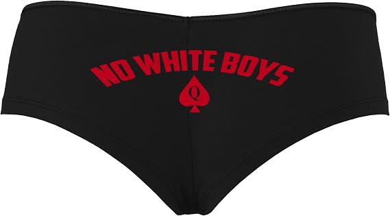 Knaughty Knickers No White Boys Queen Of Spades BBC Lover Black Boyshort Panties With Adult Design